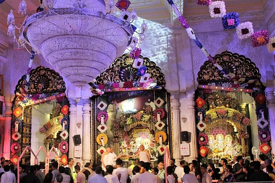 Festival celebration and decorations at ISKCON Mumbai