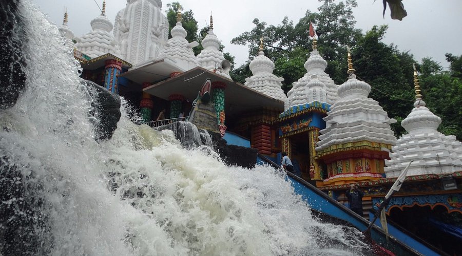 Jatmai Temple in lush green forest landscape near Raipur