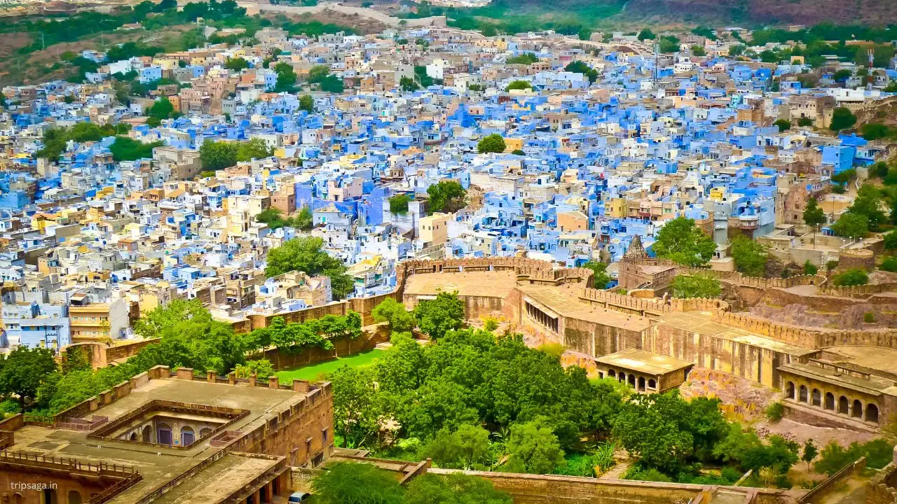 Mehrangarh Fort overlooking blue city of Jodhpur