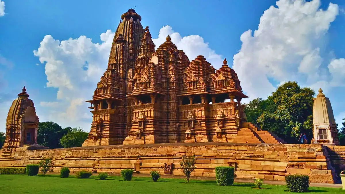 Khajuraho temples with intricate sculptures