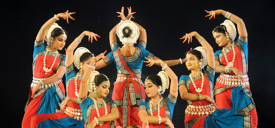 Konark Dance Festival stage with illuminated classical backdrop