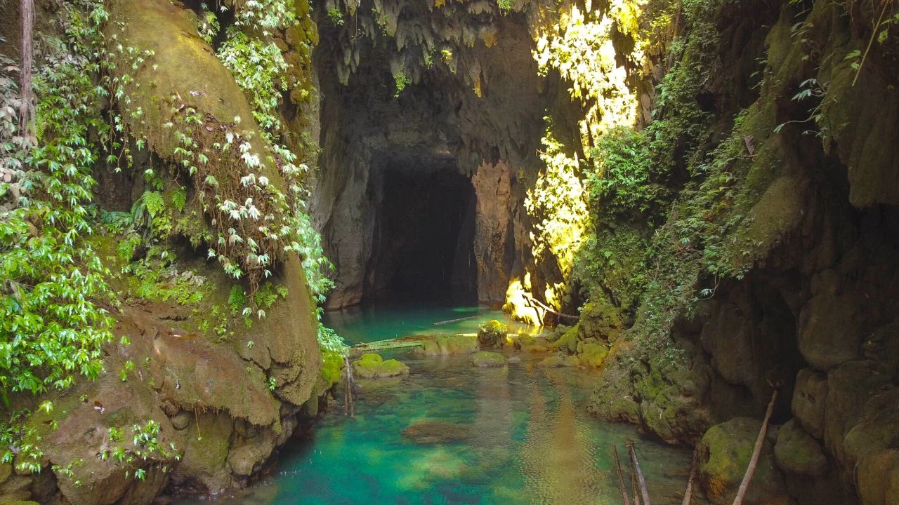 Entrance area of Krem Chympe cave in Meghalaya