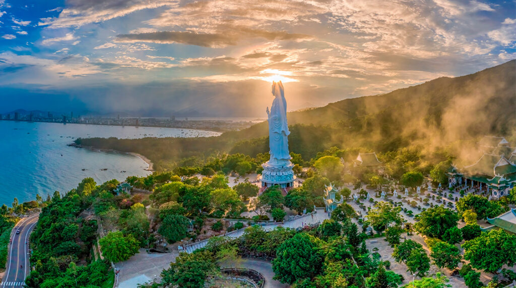 Lady Buddha statue and Linh Ung Pagoda at Son Tra Peninsula Da Nang