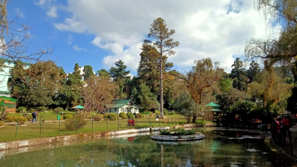 Lady Hydari Park entrance and landscaped garden in Shillong
