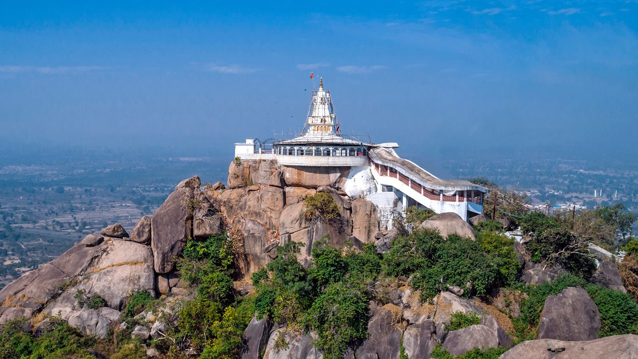 Maa Bamleshwari Temple hilltop view in Dongargarh