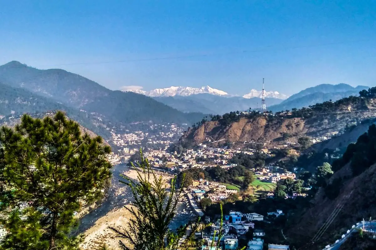 McLeodganj town with Dhauladhar mountains