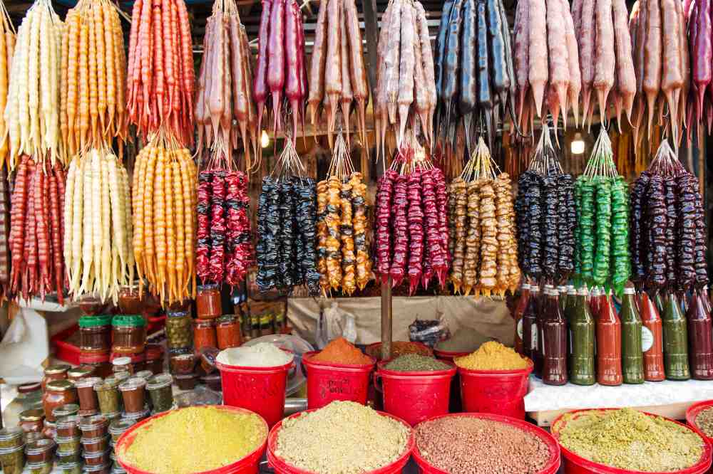 Main shopping lane at Meena Bazaar in Dubai