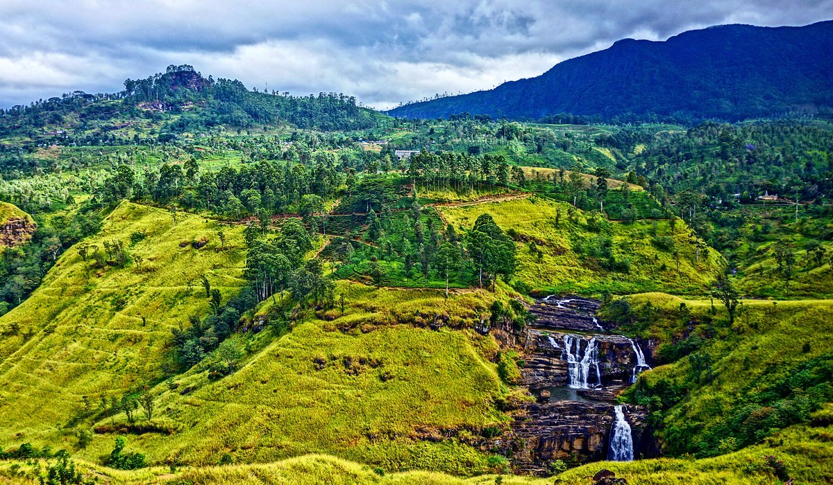 Tea hills and colonial town view in Nuwara Eliya Sri Lanka
