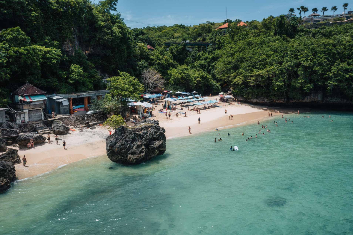 Padang Padang Beach Bali with cave entrance