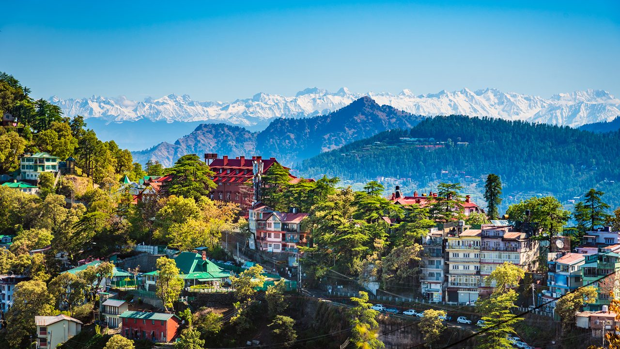 Panoramic Shimla townscape for photography