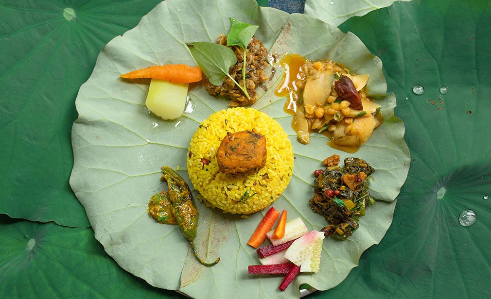 Traditional Manipuri food spread in Imphal