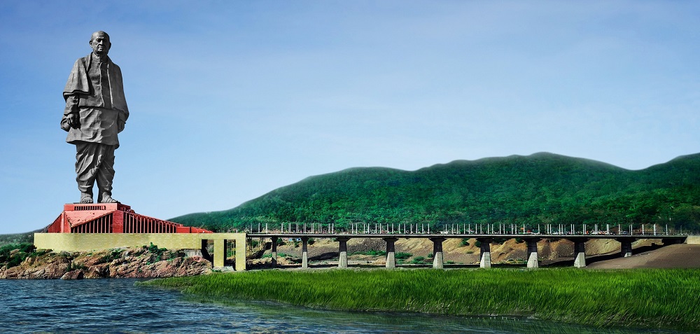 Green monsoon landscape and heritage route in Gujarat