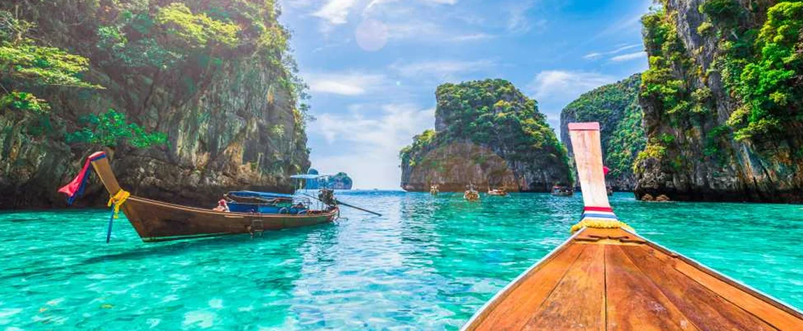 Krabi coastline with limestone cliffs and tropical sea views