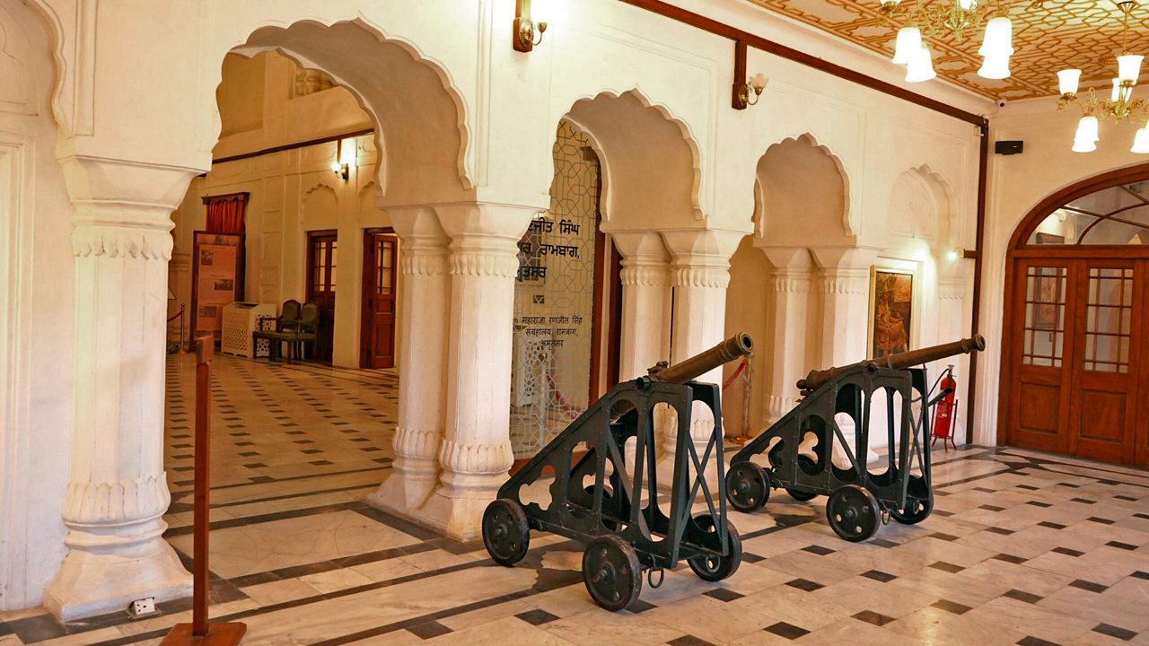Maharaja Ranjit Singh War Museum displaying military artifacts and weapons