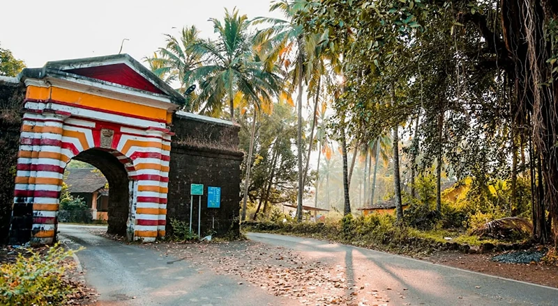 Rachol Seminary arch and historic facade in South Goa