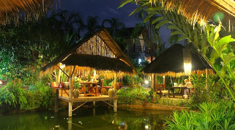 Beachside restaurant dining setup in Krabi Thailand