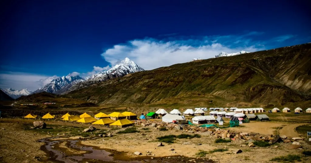 Kaza town and shopping surroundings in Spiti