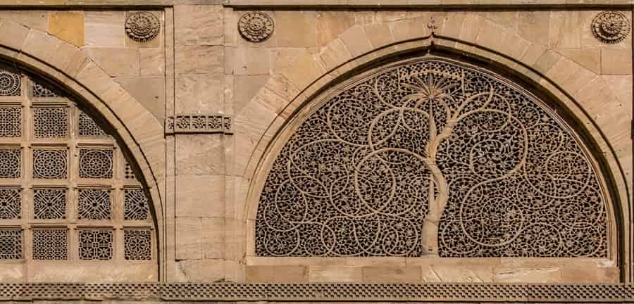 Sidi Saiyyed Mosque facade in Ahmedabad