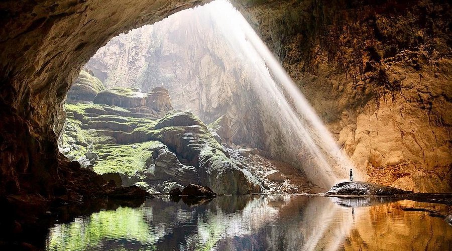 Karst mountains and expedition entry region near Son Doong Cave Vietnam