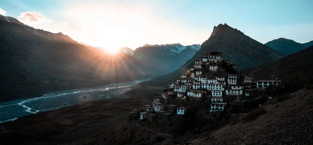 Spiti Valley in May showing spring season awakening
