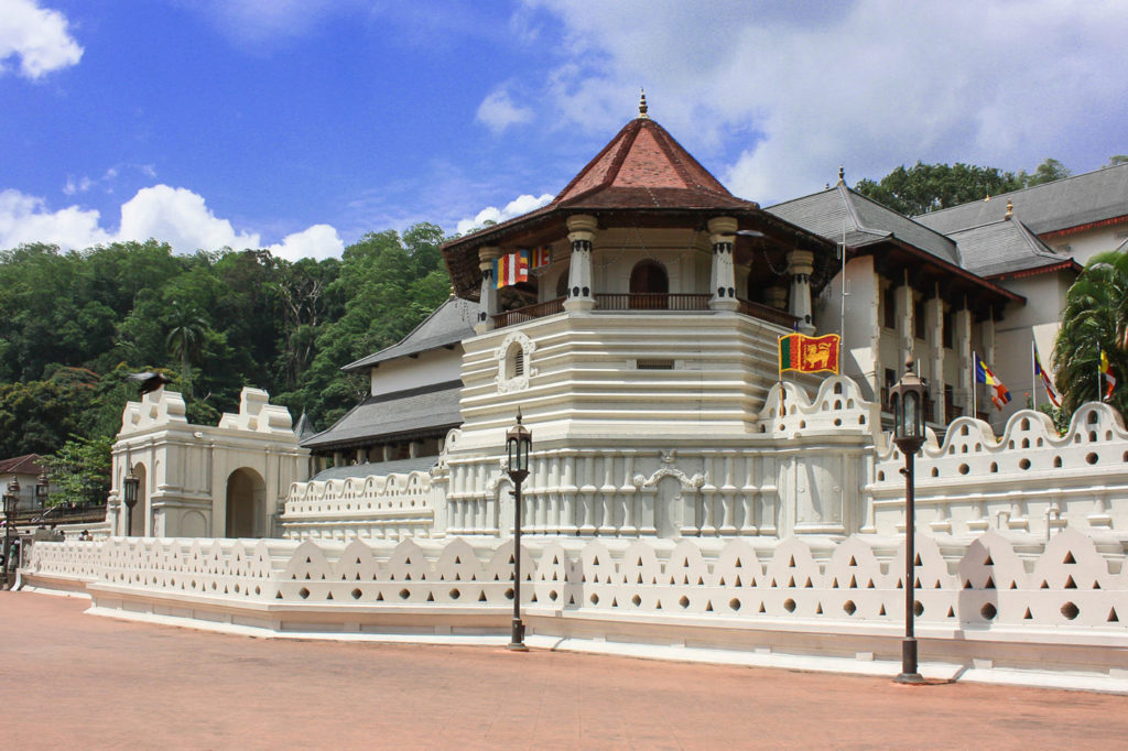 Sri Dalada Maligawa temple exterior in Kandy Sri Lanka