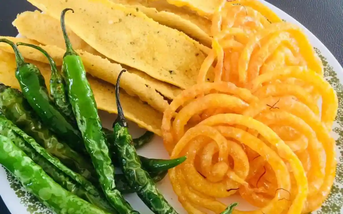 Fafda jalebi traditional breakfast in Ahmedabad