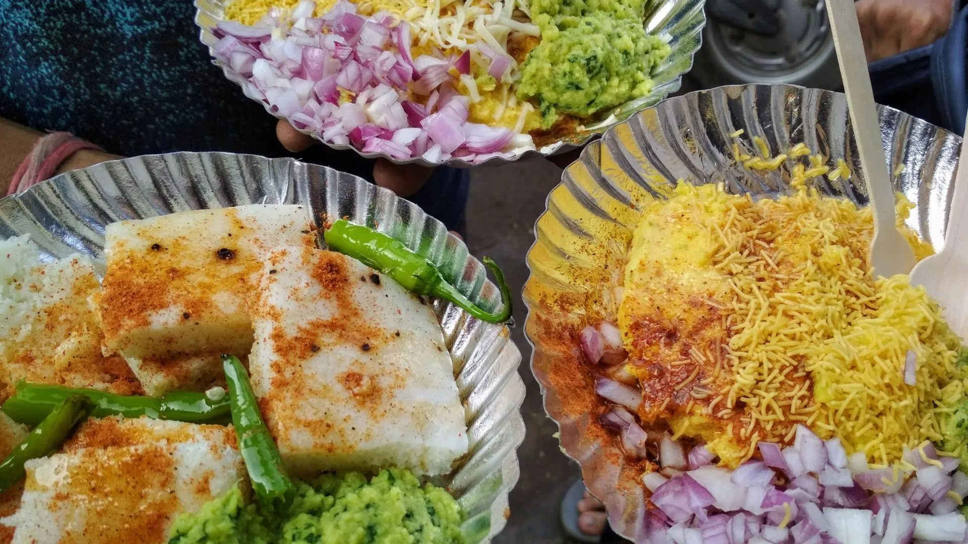 Street food stall scene in Ahmedabad