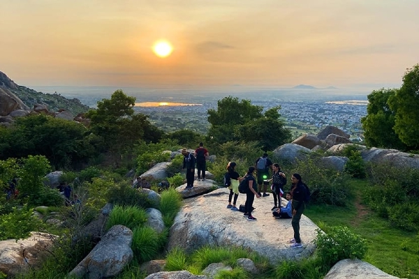 Trekking trail at Antargange hills Kolar