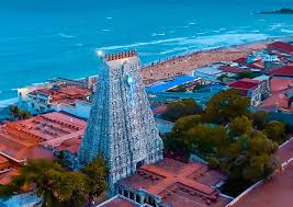 Thiruchendur Murugan Temple facing the seashore in Tamil Nadu