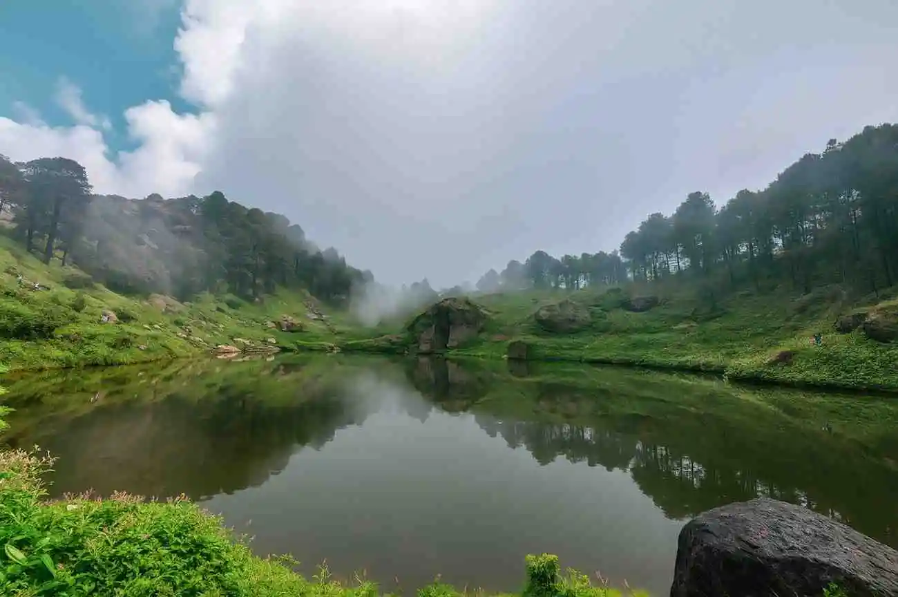 Riverside landscape in Tirthan Valley Himachal
