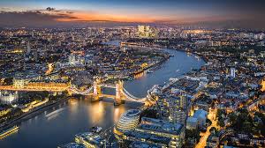 Tower Bridge London with Thames river and twin towers at sunset