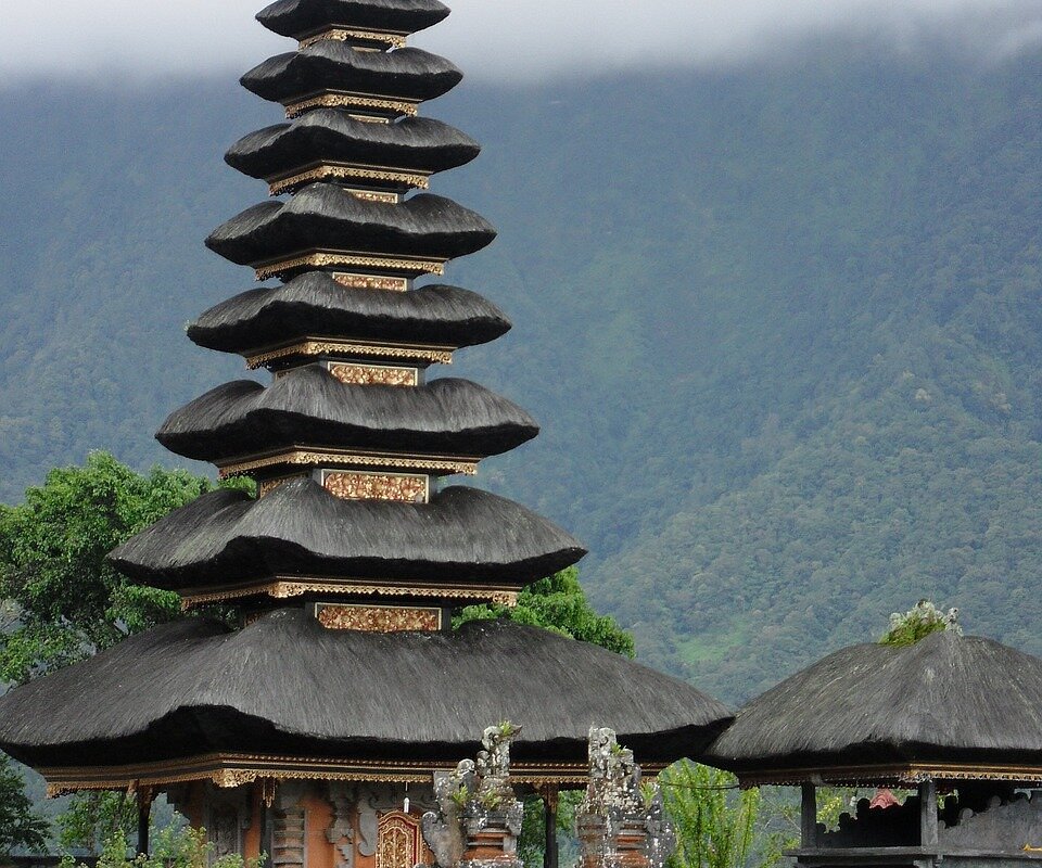 Meru shrine architecture at Ulun Danu Beratan Temple