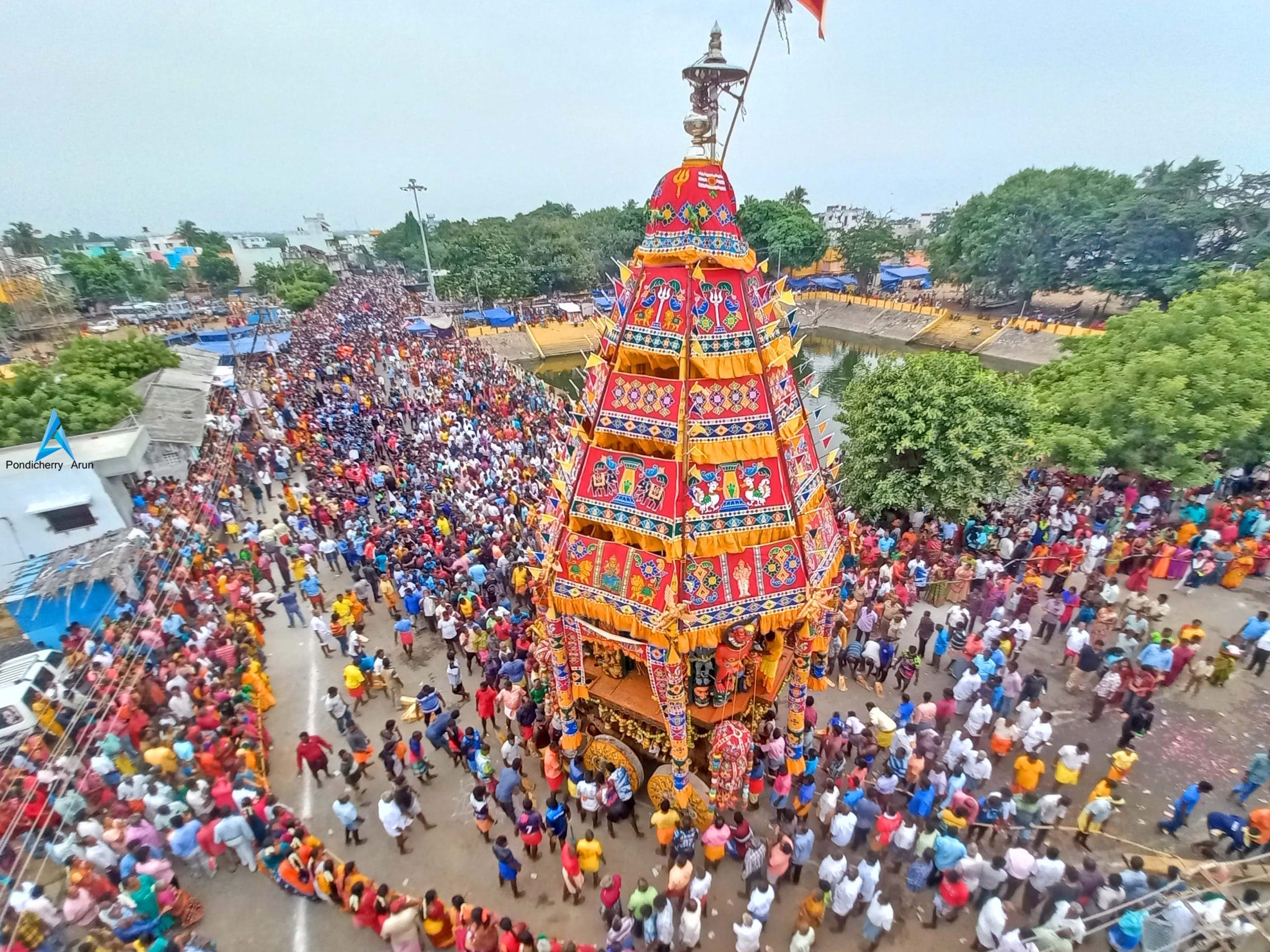 Veerampattinam temple car festival procession near Puducherry