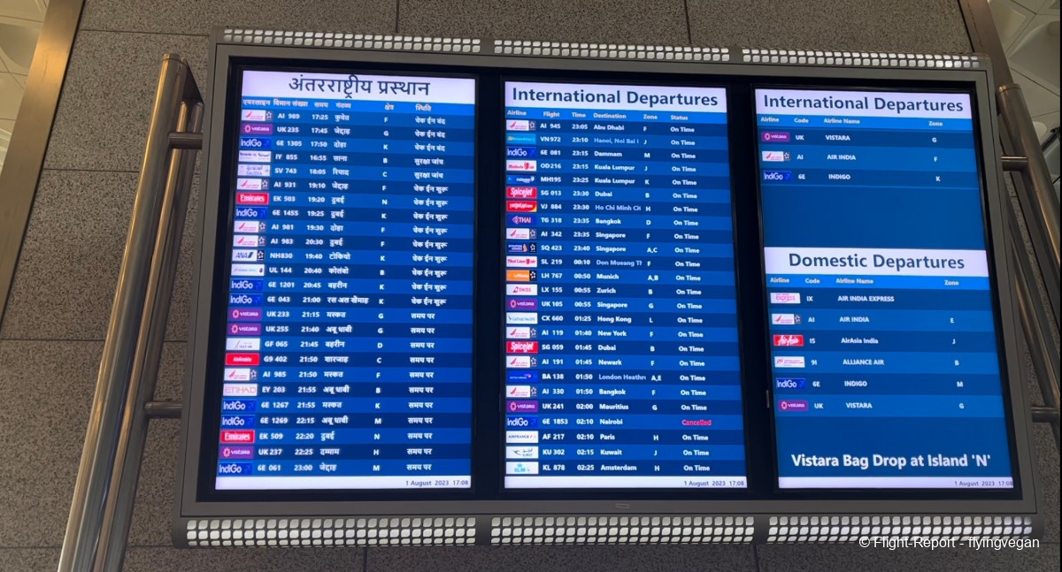 Airport departure board and rebooking decisions