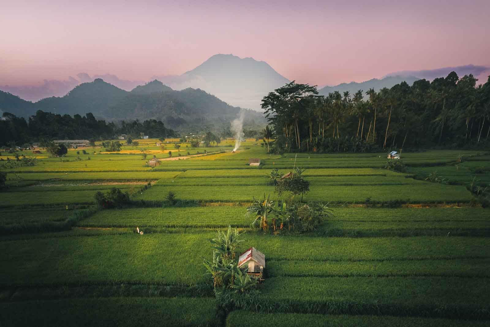 Mount Agung viewed from a scenic point in East Bali