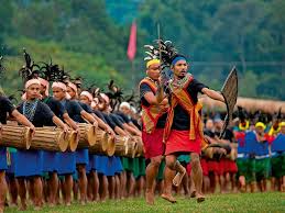 Traditional drummers performing at Wangala Festival Meghalaya