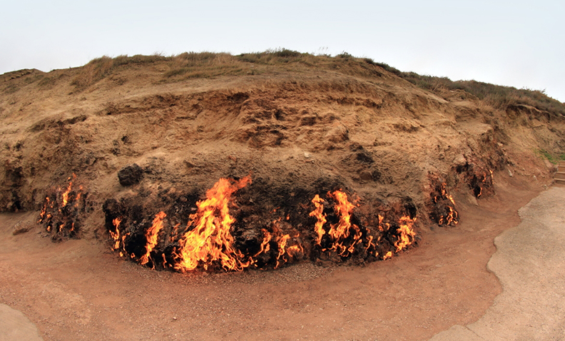 Yanar Dag Eternal Flame at Night